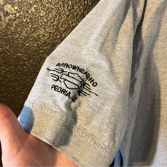 Gray Short Sleeve Harley-Davidson Button Down Polo, Size Large, Arrowhead Peoria - Picture 4 of 5